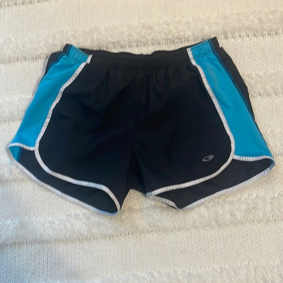 Champion C9 athletic shorts black turquoise running panties pocket women size XS - Picture 1 of 10